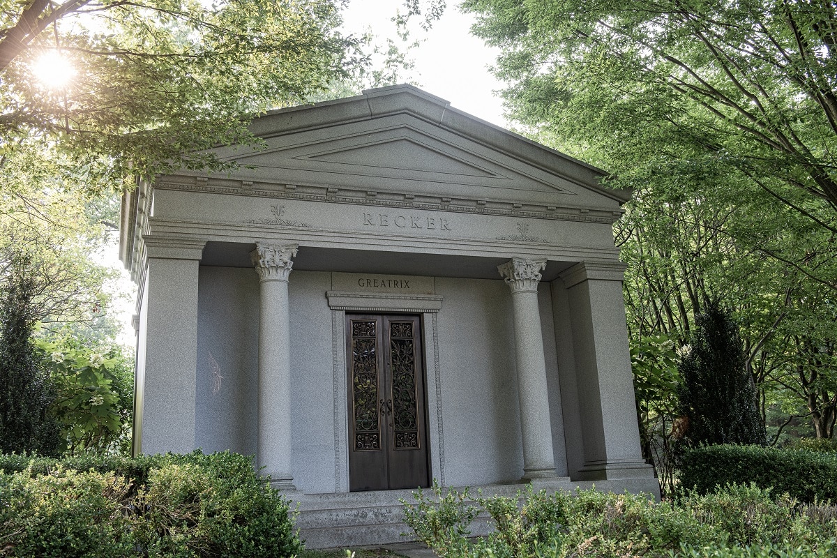 Dio + Co. custom, luxury walk-in mausoleum (private family mausoleum)