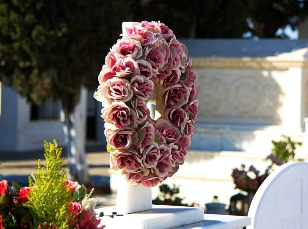 Wreaths make for great cemetery decorations.