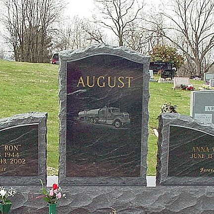 Career-related upright headstone