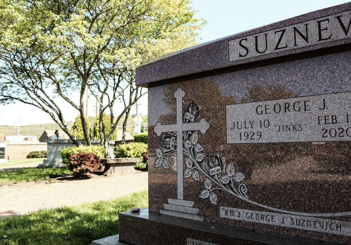 Outdoor, double crypt mausoleum