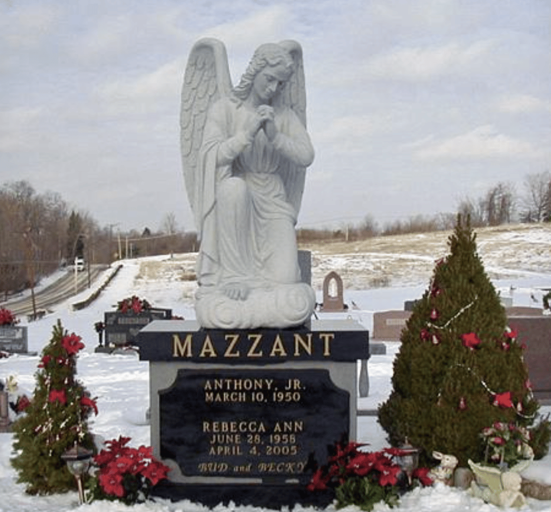 Memorial statue with an angel